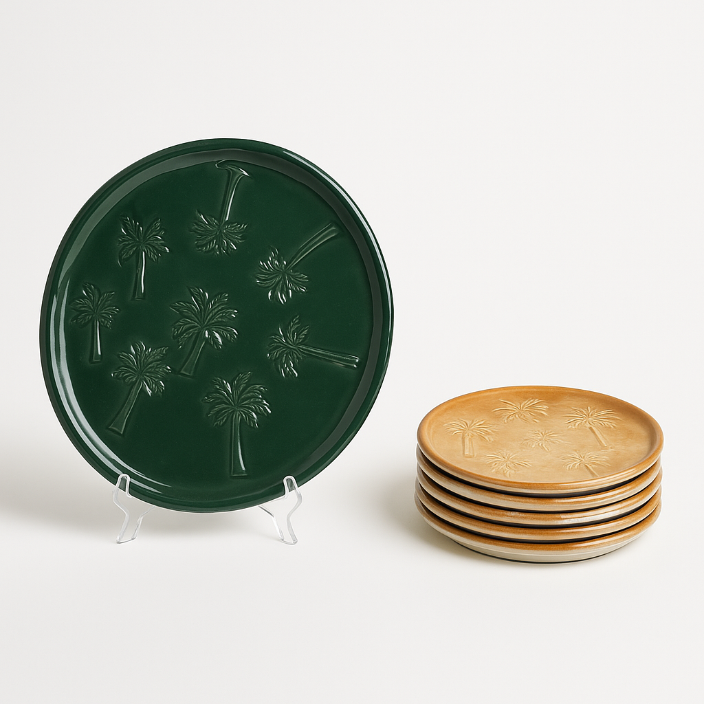Ceramic Handmade Palm Tree Plate