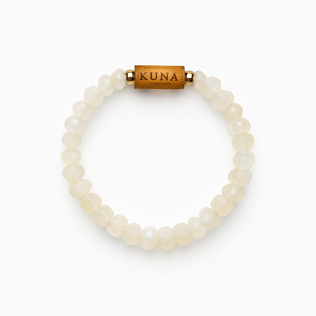 White Crystal Stone Bracelet | Handmade Beaded Bracelet | Artisan Jewelry Gift
