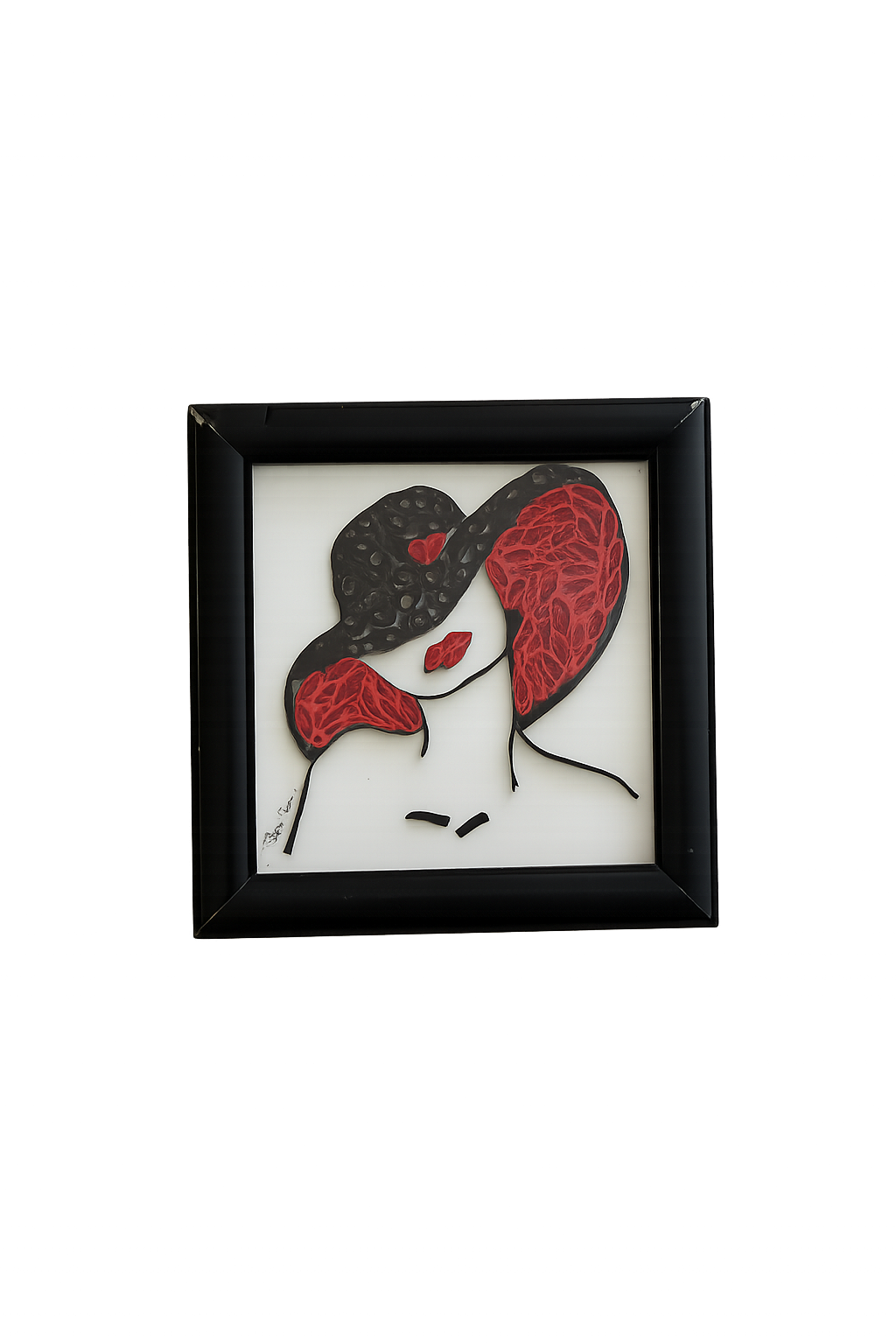 Red & Black Quilling art