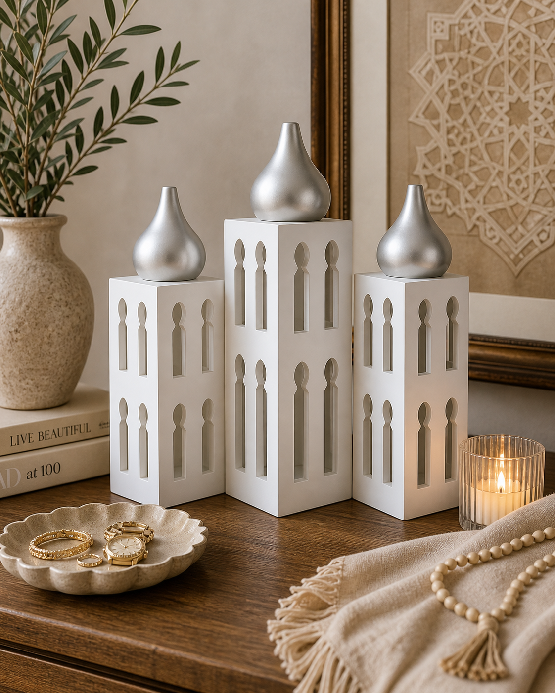 Silver Dome Heritage Box Set | 3-Piece Artisan Storage Decor