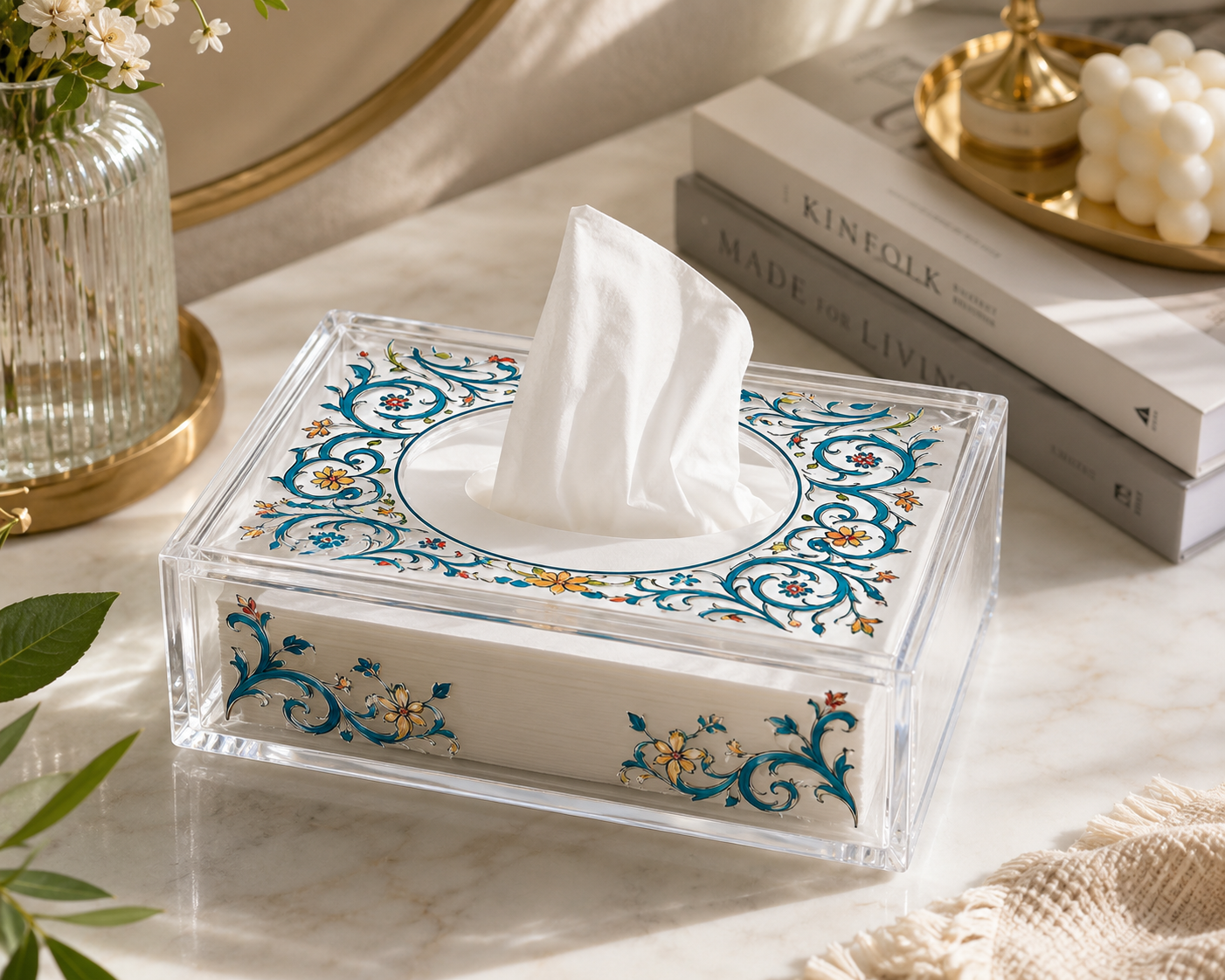 Acrylic Tissue Box | Modern Handmade Tissue Holder | Minimalist Home Decor Organizer