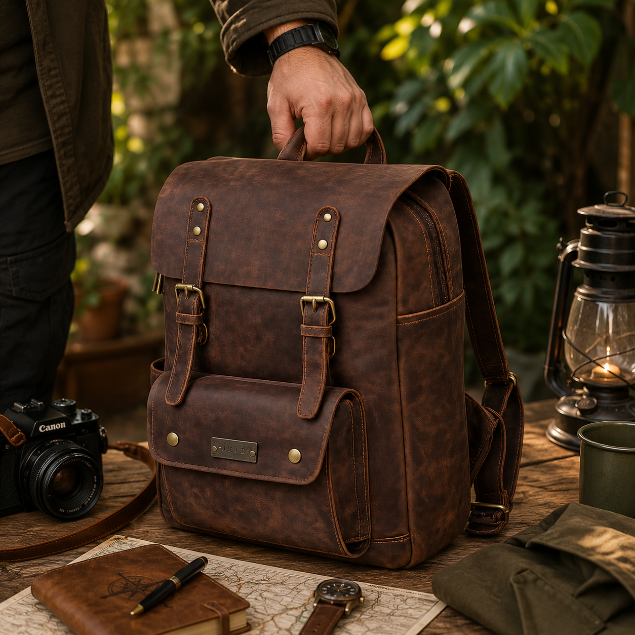 Hunter’s Leather Backpack | Handmade Vintage Leather Travel Bag | Rugged Everyday Carry