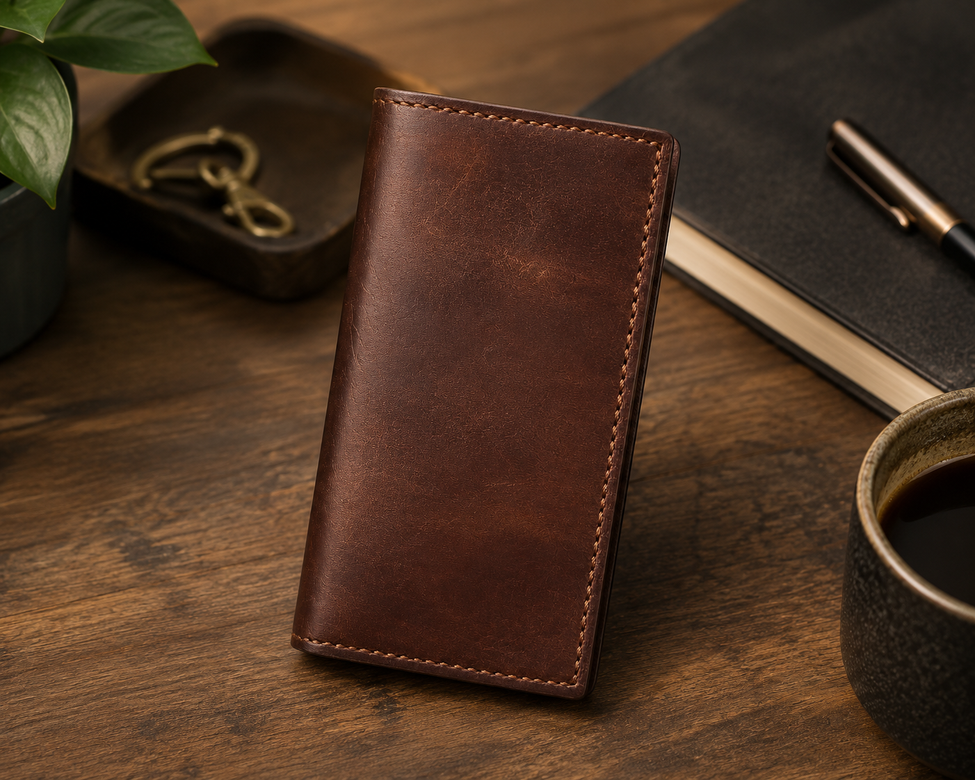 The V Leather Wallet | Handmade Minimalist Long Wallet | Slim Everyday Carry